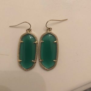kendra scott green and gold earrings